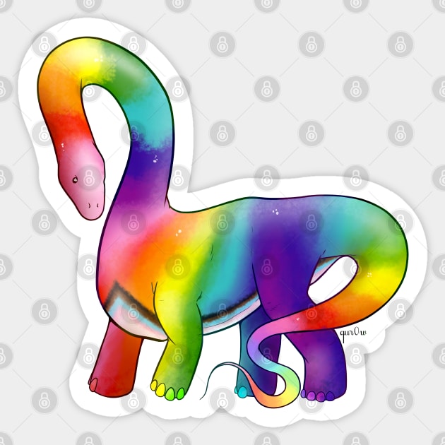 Rainbow Pride Dinosaur Sticker by Qur0w